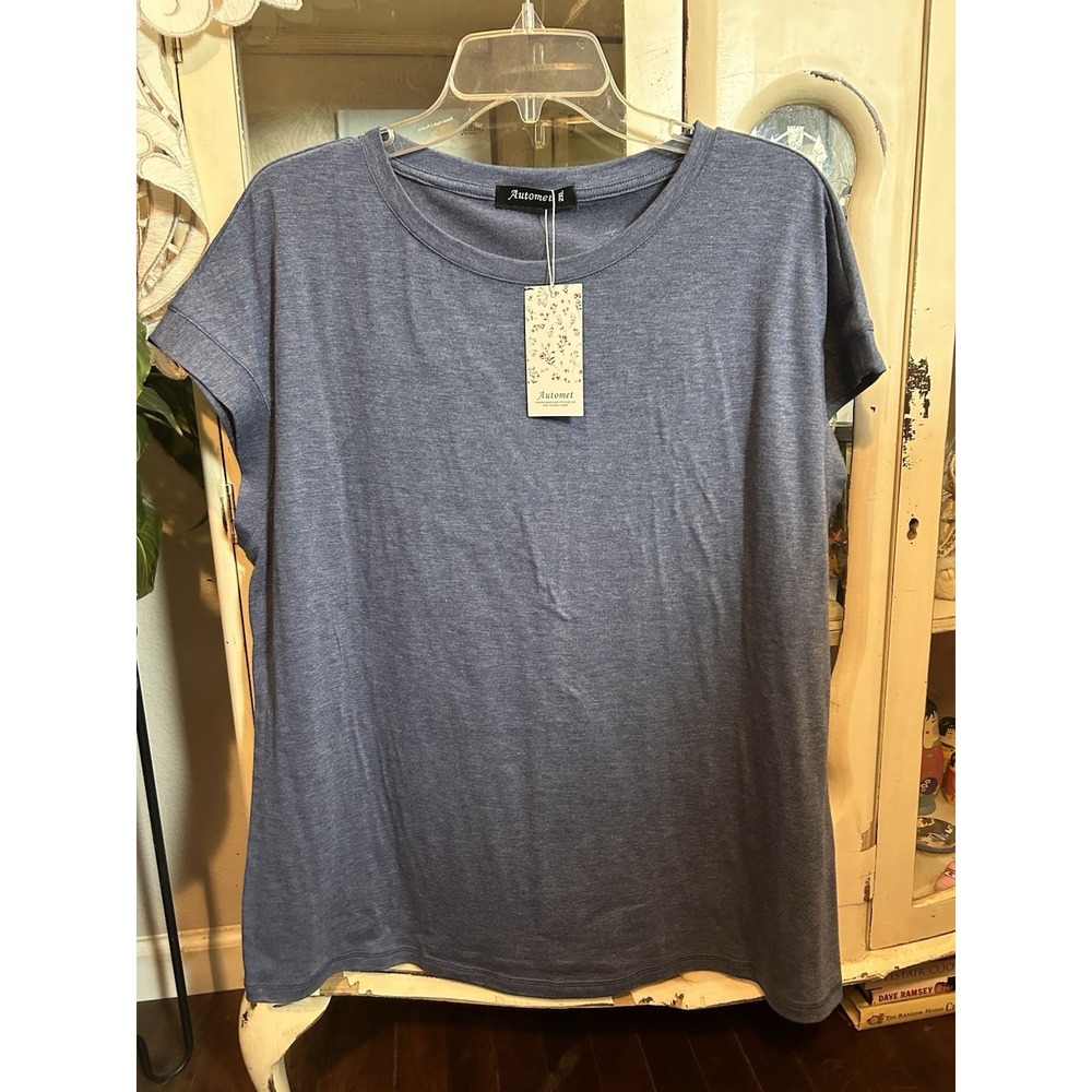 NEW! Automet  Short Sleeve Women's T-shirt Size 2XL Blue